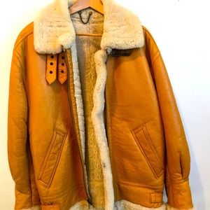 Vintage lamb skin shearling aviator jacket